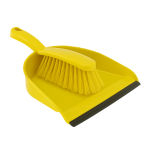 Yellow Plastic Dustpan and Brush Set