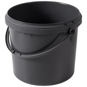 5ltr Grey PP Tamper Evident Bucket with Plastic Handle, 100% Recycled 60/case 1080/pallet