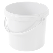 5ltr White PP Tamper Evident Bucket with Plastic Handle