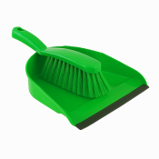 Green Plastic Dustpan and Brush Set