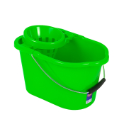 Green Plastic Mop Bucket & Wringer 15ltr