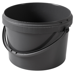 2.5ltr Grey PP Tamper Evident Pail with Plastic Handle, 100% Recycled 1600/pallet