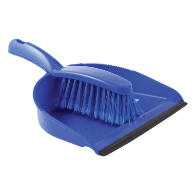 Blue Plastic Dustpan & Brush Set