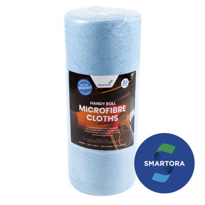 Smartora Microfibre Roll Blue 50 cloths 30 x 30cm