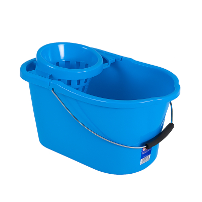 Blue Plastic Mop Bucket & Wringer 15ltr